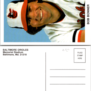Bob Bonner Baltimore Orioles Baseball MLB Unposted Postcard - Image 1