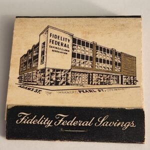 FULL UNSTRUCK FIDELITY FEDERAL SAVINGS BANK Book Collectible Match Matchbook VTG - Image 1