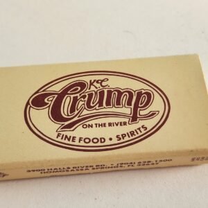 Small KC CRUMP On River Fine Food Spirits VTG Collectible Wood Matches Matchbox - Image 1