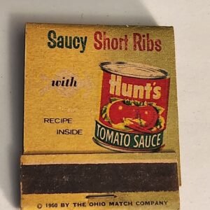 Hunt's Tomato Sauce Vtg Book Collectible Matches Matchbook - Image 1