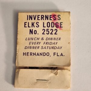 INVERNESS ELK'S LODGE NO 2522 BPOE Hernando FL Vtg Collectible Matches Matchbook - Image 1