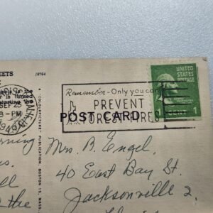 1949 Powell Market Street San Fran CA 1 Cent Washington Stamp Vtg Postcard - Image 1
