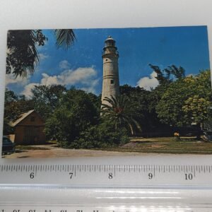 1972 Lighthouse 8 Cent Eisenhower Stamp Vtg Postcard Posted Key West Florida FL - Image 1