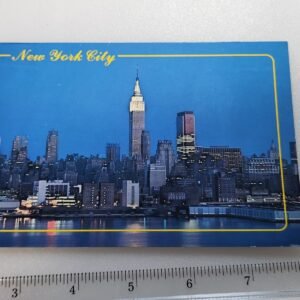 New York City Skyline Stamp Vtg Postcard Posted 1988 Empire State Building - Image 1