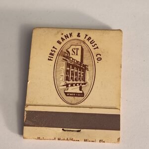 FIRST BANK & TRUST Bank Jacksonville FL Vtg Book Collectible Matches Matchbook - Image 1