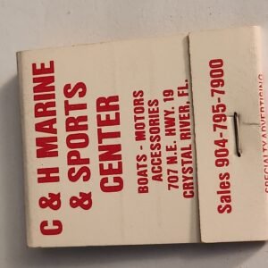 C & H Marine Sports Center Crystal River Vtg FLORIDA Collectible Matchbook - Image 1