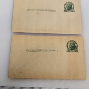 LOT of 2 - 1 Cent Preprinted Jefferson Stamp Vtg Blank Postcard Unposted - Image 1