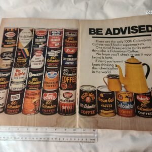 TWO PAGE AD 20.5" x 13.75" Columbian Coffee Vintage Original Print Advertising - Image 1