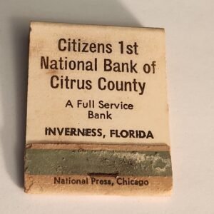 Citizen's First National Bank Citrus Vintage Book Collectible Matches Matchbook - Image 1