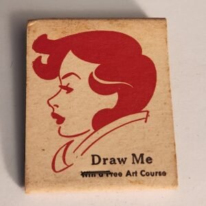 FULL Can You Draw Free ART Course Red Hair Vtg Match Book Collectible Matchbook - Image 1
