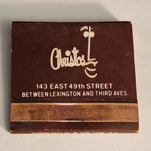FULL Christos of New York Vtg Book Collectible Matches Matchbook - Image 1