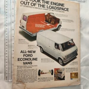 FORD ECONOLINE VANS 13.75" x 10.25" Vintage Original Print AUTO CAR Advertising - Image 1