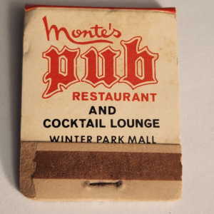 RONNIE'S RESTAURANT MONTE'S PUB LOUNGE Vtg Book Collectible Matches Matchbook - Image 1