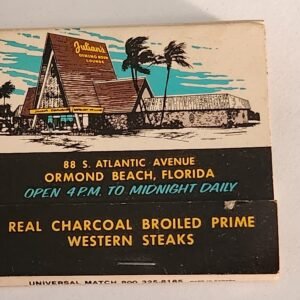 Chicken Seafood Prime Rib VTG Book Collectible Matches JULIANS Chops Matchbook - Image 1