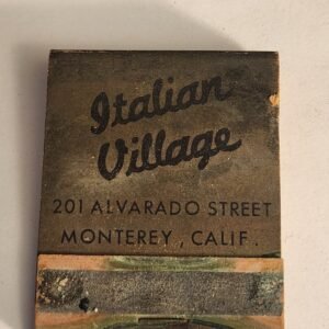 ITALIAN VILLAGE Mary Dracos Monterey California Vtg Book Collectible Matchbook - Image 1