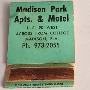 Madison Apts & Motel Madison FL US 90 Vtg Book Collectible Matches Matchbook - Image 1