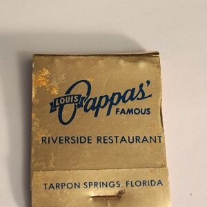 PAPPAS Riverside Restaurant FL Tarpon Springs Vtg Book Collectible Matchbook - Image 1