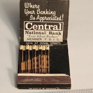 CENTRAL NATIONAL WHERE YOU BANK Vtg Book Collectible Matches Matchbook - Image 1