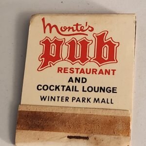 RONNIE'S RESTAURANT MONTE'S PUB LOUNGE Vtg Book Collectible Matches Matchbook - Image 1