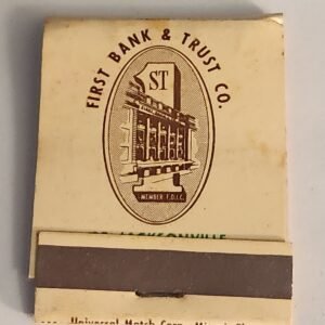 FULL UNSTRUCK First Bank and Trust Vtg Book Collectible Matches Matchbook - Image 1