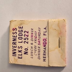 BPOE Inverness ELKS LODGE Hernando FL Vtg Book Collectible Matches Matchbook - Image 1