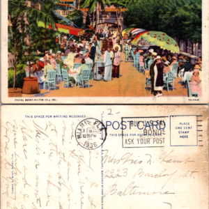 Miami Beach Florida Posted Postcard Cafe De La Paix Roney Plaza - Image 1