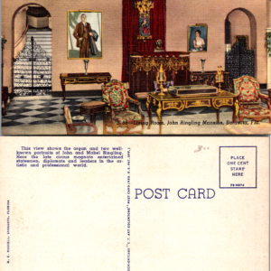 Curteich S. 55 Living Room John Ringling Mansion Sarasota Fla 7B-H874 Linen - Image 1
