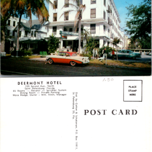 Hotel Deermont St Petersburg Florida Postcard Cotton Schartzman - Image 1
