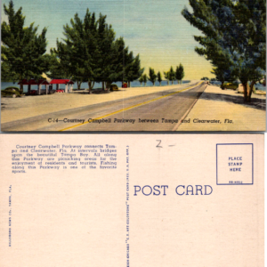 Courtney Campbell Parkway Tampa Clearwater Florida Curteich C-14 Vintage - Image 1