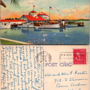 Halifax River Yacht Club Daytona Beach Florida Curteich 555 1952 Vintage - Image 1