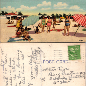 Curteich S. 65 7B-H871 St Petersburg Beach 1949 Vintage Postcard - Image 1