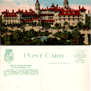 Hotel Ponce De Leon St Augustine Florida Postcard A-1352a Vintage - Image 1