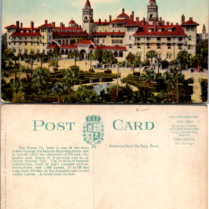 Hotel Ponce De Leon St Augustine Florida Rogero & Pomar A-13522 Linen - Image 1