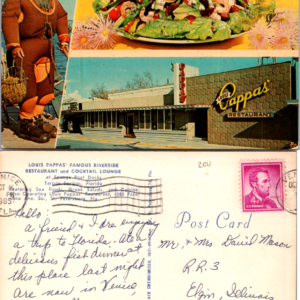 Louis Pappas' Riverside Restaurant Tarpon Springs Florida Vintage Postcard - Image 1