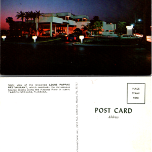 Louis Pappas Restaurant Tarpon Springs Florida FNC 6076 Vintage Postcard - Image 1