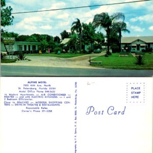 Alpine Motel St Petersburg Florida Dexter Press 1506-C Postcard - Image 1