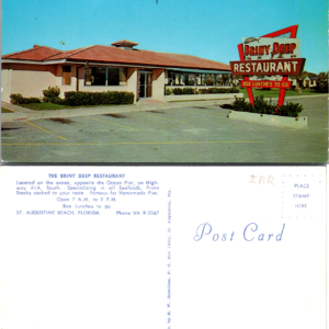 Briny Deep Restaurant St. Augustine Beach Florida 41725-B Vintage Postcard - Image 1