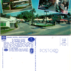 Palms Motel St. Augustine Florida Tichnor Bros K-8109 Chrome Vintage - Image 1