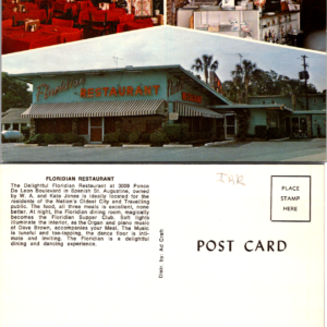 Floridian Restaurant St. Augustine Ad Craft 400365 Vintage Postcard - Image 1