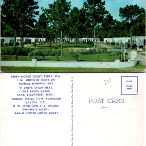 Perry Motor Court Perry Florida Chrome Postcard Florida Speaks 56971 - Image 1