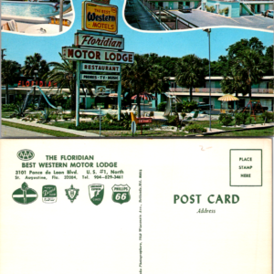 Floridian Motor Lodge St. Augustine FL Best Western Postcard - Image 1