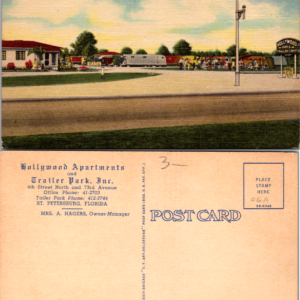 Hollywood Apartments and Trailer Park St Petersburg Curteich 9B-H348 - Image 1