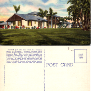 Florasota Gardens Sarasota Florida S-109 Linen Postcard Vintage - Image 1