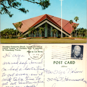 Pasadena Community Church St. Petersburg Florida FNC 5317 98771 Vintage postcard - Image 1