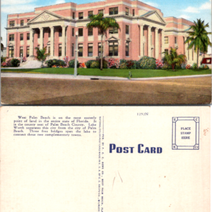 Palm Beach County Courthouse West Palm Beach FL 184 Linen Vintage - Image 1