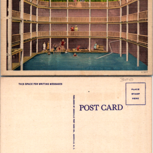 Interior of the Spring House White Springs Florida Linen Postcard E-7077 - Image 1