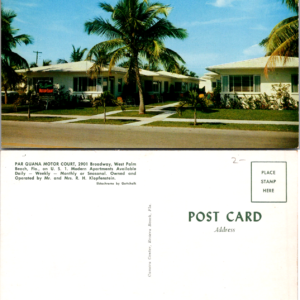 Par Quana Motor Court West Palm Beach Florida 5925 Chrome Postcard Vintage - Image 1