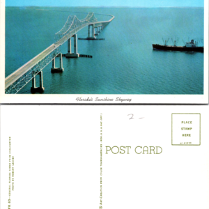 Florida's Sunshine Skyway Bridge Curteichcolor 4C-K1670 Chrome Postcard - Image 1