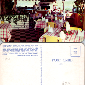 Chepen's Rose Room West Palm Beach FL Charcoal Galley 51363 Vintage - Image 1