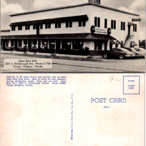 Open Door Grill Tampa Florida Simpson Studio Vintage Postcard - Image 1